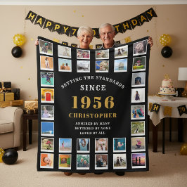 70th Birthday Family Memories Photo Collage  Fleecefilt