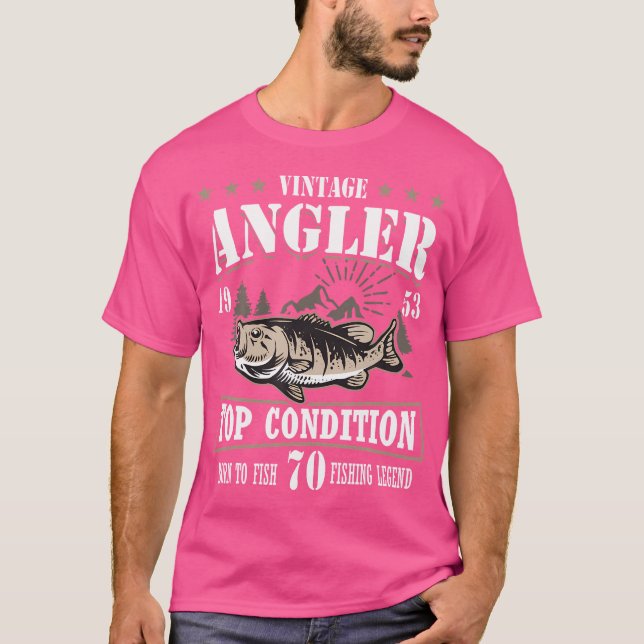 70Th Birthday Fishing 70 Year Old Fisherman 1953 T Shirt (Framsida)