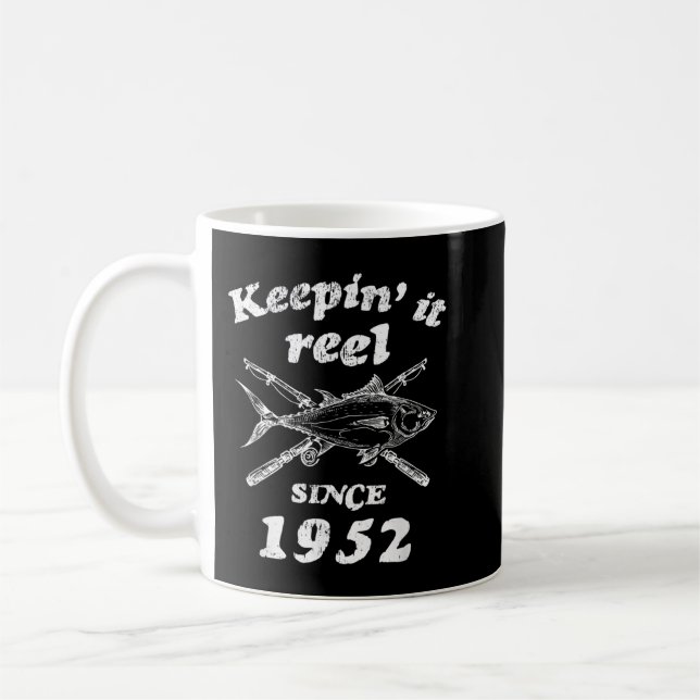 70th Birthday Funny Fishing Gifts 70 Year Old Men  Kaffemugg (Vänster)