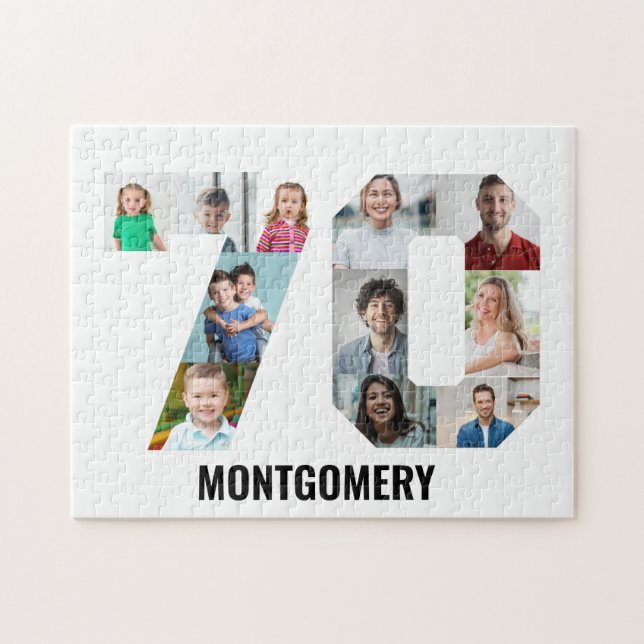 70th Birthday Number 70 Photo Collage 11 Photo Pussel (Horisontell)