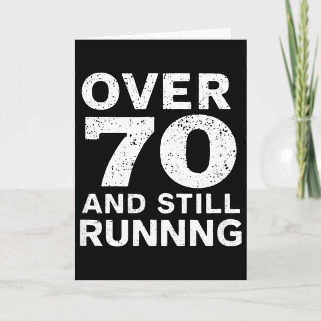 70th Birthday Older Runners Over The Hill 70 Runni Kort (Framsida)