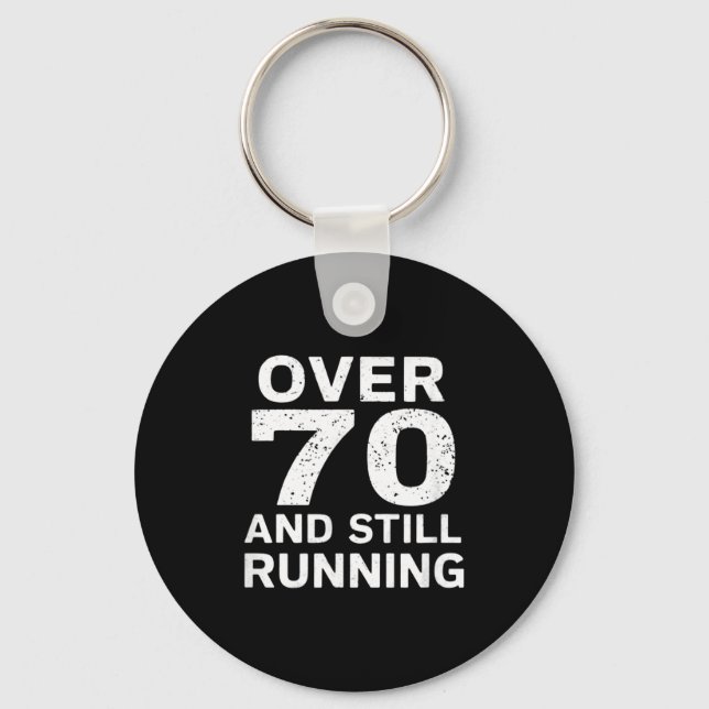 70th Birthday Older Runners Over The Hill 70 Runni Nyckelring (Framsida)