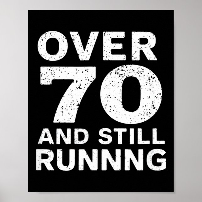 70th Birthday Older Runners Over The Hill 70 Runni Poster (Framsidan)