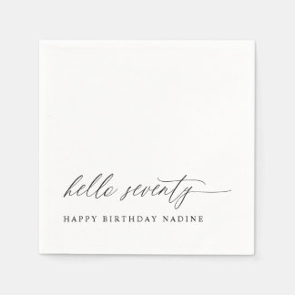 70th Birthday Party Hello 70 Modern Milestone Pappersservett