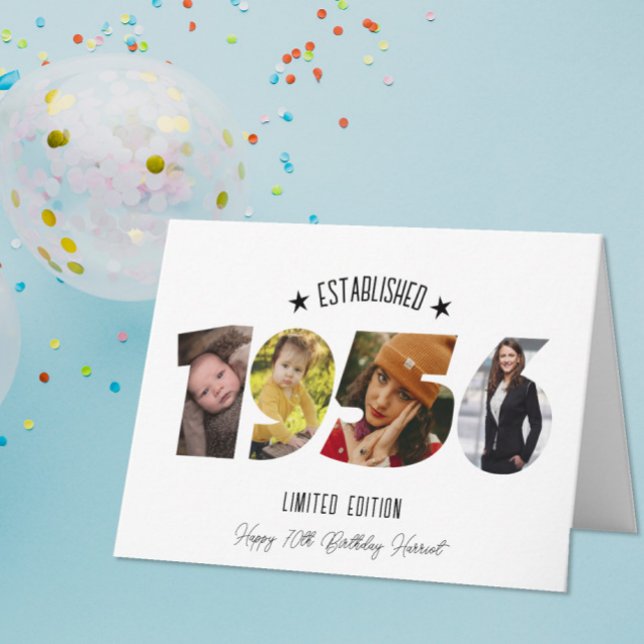 70th birthday Photo Collage established 1956 Tack Kort (Skapare uppladdad)