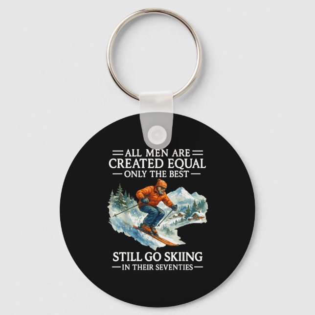 70th Birthday Skier Man 70 Years Old Skiing Lover  Nyckelring (Framsida)