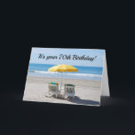 **70th BIRTHDAY WISHES ARE LIKE DAY AT BEACH Card Kort<br><div class="desc">WHAT A GREAT WAY TO SAY HAPPY **70th** BIRTHDAY TO THAT FRIEND OR FAMILY MEMBER THAT LOVES THE BEACH!!! THANK YOU FOR STOPPING BY ONE OF MY EIGHT STORES.</div>