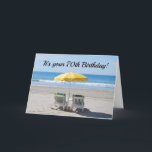 **70th BIRTHDAY WISHES ARE LIKE DAY AT BEACH Card Kort<br><div class="desc">WHAT A GREAT WAY TO SAY HAPPY **70th** BIRTHDAY TO THAT FRIEND OR FAMILY MEMBER THAT LOVES THE BEACH!!! THANK YOU FOR STOPPING BY ONE OF MY EIGHT STORES.</div>