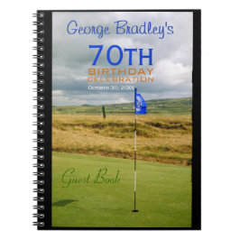 70th Bok för gäst för födelsedagfirandeGolf Anteckningsbok Med Spiral