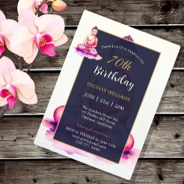 70th Buddha Birthday, Watercolor, Meditation /Yoga Inbjudningar