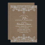 70th Burlappärlor och snöre för födelsedagsfest Inbjudningar<br><div class="desc">70th För för Burlappärlor och snöre för födelsedagsfest lantliga inbjudningar. Skräddarsy till ditt födelsedagfirande specificerar: Åldras,  namnge,  datera och tajma,  snöre,  pärlor och typografi för lägeEtc.-särdrag härligt på en lantlig mörk burlapbakgrund. Underbara eleganta födelsedaginbjudningar för idérika landfödelsedagar. Denna 70th födelsedagsfest inbjudan är designad vid http://www.superdazzle.com</div>