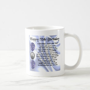 70th födelsedag för broderdikt kaffemugg