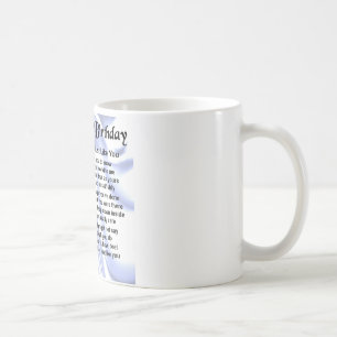 70th födelsedag för broderdikt kaffemugg