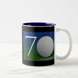 70th födelsedag för lycklig för golfnöt Två-Tonad mugg
