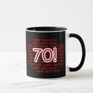 70th födelsedag för lycklig mugg