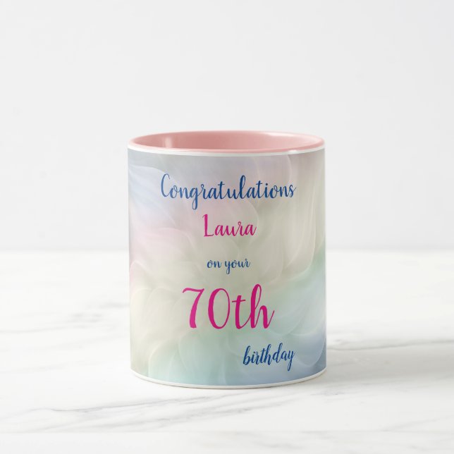 70th födelsedag för lycklig mugg (Center)