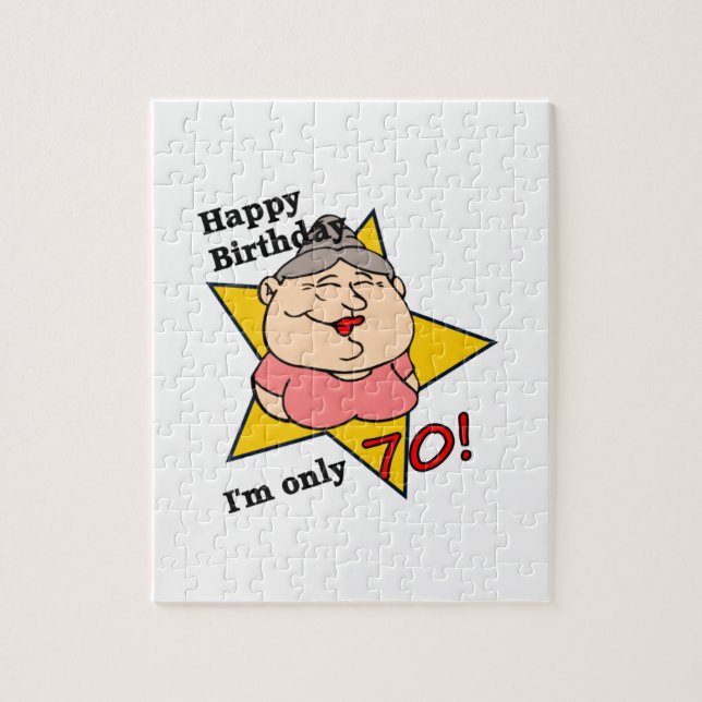 70th födelsedag för lycklig pussel (Vertikal)