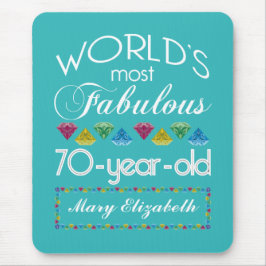 70th Födelsedag mest sagolika färgrika Gems Musmatta