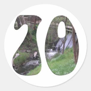70th Födelsedag Runt Klistermärke