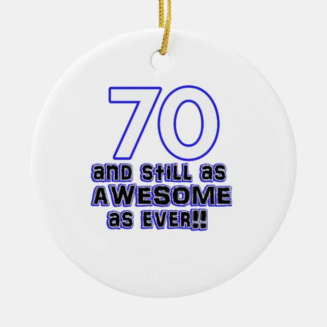 70th födelsedagdesign julgransprydnad keramik (Framsidan)
