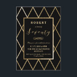 70th Födelsedaginbjudan - guld, elegant som är Inbjudningar<br><div class="desc">Denna elegant och trendig 3, 5" x 5" (den små) 70th födelsedagfirandeinbjudan kan skräddarsy för ditt speciella tillfälle. Det presenterar linjer för bakgrund för en guld- ram och guldgeometrisk. Ord "sjuttio" är i en snyggt skrivar stilsorten. Den bakgrundsfärgen och texten kan ändras till din böjelse. En perfekt inbjudan för en...</div>