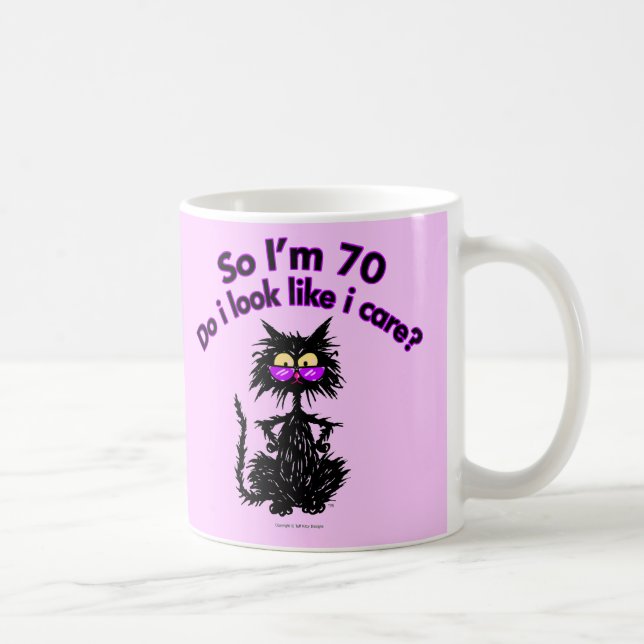 70th Födelsedagkattgåvor Kaffemugg (Höger)
