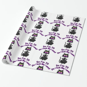 70th Födelsedagkattgåvor Presentpapper