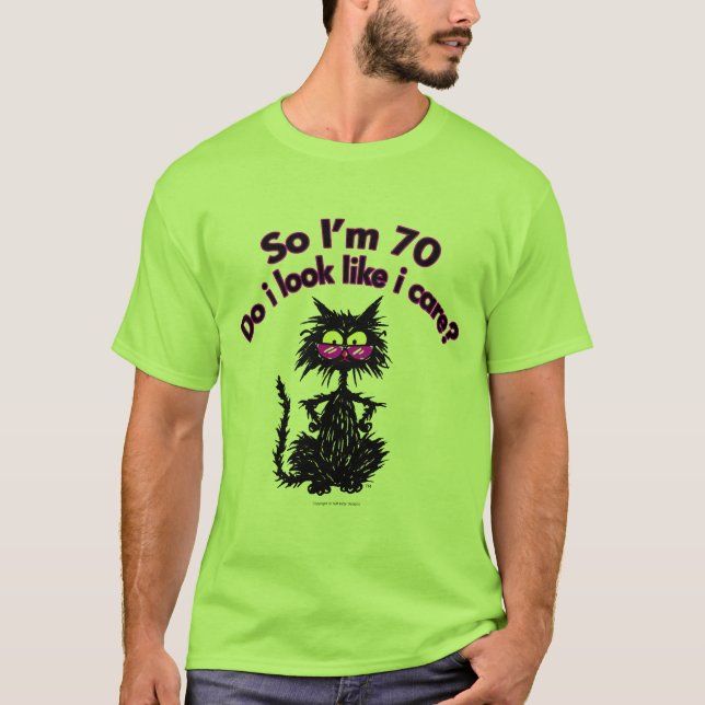 70th Födelsedagkattgåvor Tee Shirt (Framsida)