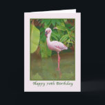 70th Födelsedagkort med den rosa flamingoen Kort<br><div class="desc">Denna digitala målning av en amerikanFlamingo baseras på en fotografera som tas i det orange länet,  Florida.</div>