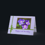 70th Födelsedagkort med purpurfärgade Violas Kort<br><div class="desc">Dessa älskvärda blommor fotograferades lite i Madison som var ny - jerseyen.  De gör ett härligt att täcka för ett födelsedaghälsningkort.</div>