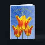 70th Födelsedagkort, tulpanfullt av solskenet Kort<br><div class="desc">Härliga ljusa tulpan för ett lyckligt öga som fångar kortet.</div>