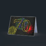 70th Födelsedagsfest inbjudan<br><div class="desc">Ljusa fyrverkerier som exploderar för att fira en 70th födelsedag på denna inbjudan till ett party. Ett öga som fångar födelsedagsfest inbjudan,  som du kan skräddarsy till ditt eget,  specificerar.</div>