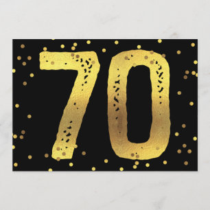 70th FödelsedagsfestFauxguld omkullkastar Inbjudningar