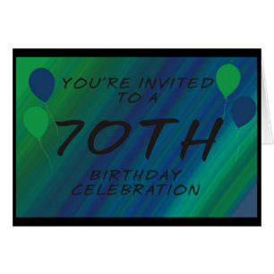 70th Födelsedagsfestinbjudankort Hälsningskort