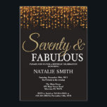 70th Födelsedagsjuttio och sagolikt guld- glitter Inbjudningar<br><div class="desc">70th Födelsedaginbjudan. Sjuttio och sagolikt. Svart och guld. Guld- glitter. Vuxen födelsedagsfest. För manar eller kvinnor. Behaga klickar "skräddarsy den" knäppas och använder vårt designverktyg för att ändra denna mall för mer ytterligare customization.</div>