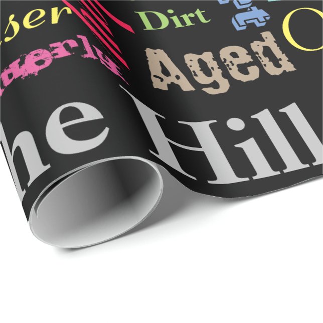 70th Grattis på födelsedagen i en grafittistil Presentpapper (Rullad Hörn)