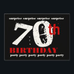 70th SURPRISE Födelsedagsfest Red Black White Inbjudningar<br><div class="desc">Den här feta contemporaryn är i svart, vitt och rött med sin 3D-bokstav och är roligt till inbjudan till ett 50-årsfirande. Text på inbjudningens baksida är helt anpassade - På framsidan kan du lägga till födelseår. Du kan experimentera med olika papprare typer genom att klicka på fliken "Inbjudningsalternativ" i det...</div>