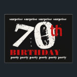 70th SURPRISE Födelsedagsfest Red Black White Inbjudningar<br><div class="desc">Den här feta contemporaryn är i svart, vitt och rött med sin 3D-bokstav och är roligt till inbjudan till ett 50-årsfirande. Text på inbjudningens baksida är helt anpassade - På framsidan kan du lägga till födelseår. Du kan experimentera med olika papprare typer genom att klicka på fliken "Inbjudningsalternativ" i det...</div>