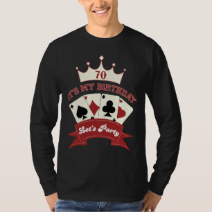 70th T-tröja för födelsedagpokerparty T-shirt