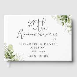 70th Wedding Anniversary Greenery Floral Photo Gästböcker