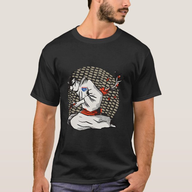 710 - Samurai Harakiri-utskrift på baksidan T Shirt (Framsida)