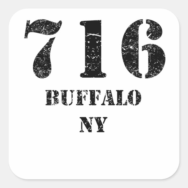 716 Buffalo NY Fyrkantigt Klistermärke (Framsida)