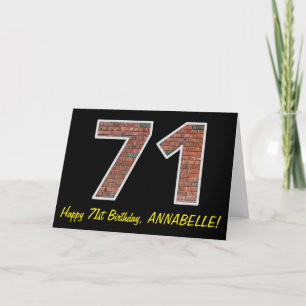 71:a födelsedag - Brickmuren Mönster 71:e plats me Kort