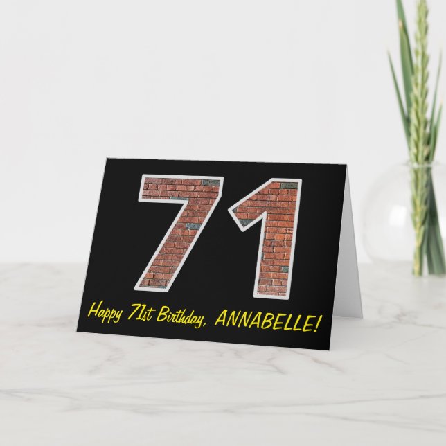 71:a födelsedag - Brickmuren Mönster 71:e plats me Kort (Framsida)