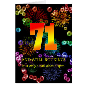 71:a födelsedag fortfarande i rakning hälsningskort