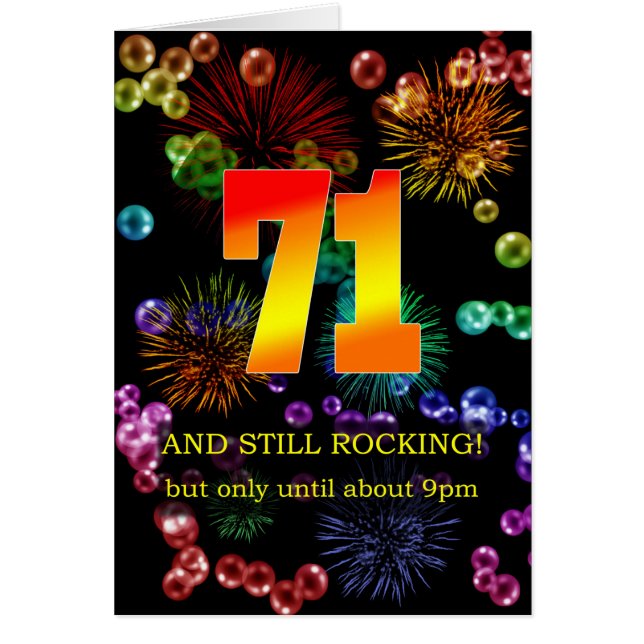 71:a födelsedag fortfarande i rakning hälsningskort (Framsidan)