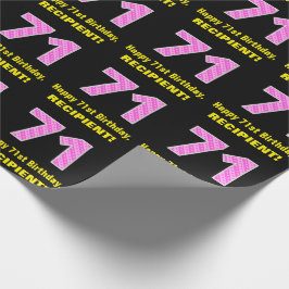 71:a födelsedag: Rosa Rand och örter "71" + Namn Presentpapper