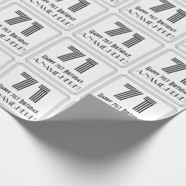 71:a födelsedagen: Art Deco Inspired Stil "71" + N Presentpapper