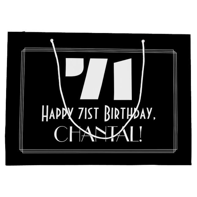 71:a födelsedagen ~ Art Deco Inspired Titta "71" + (Baksidan)