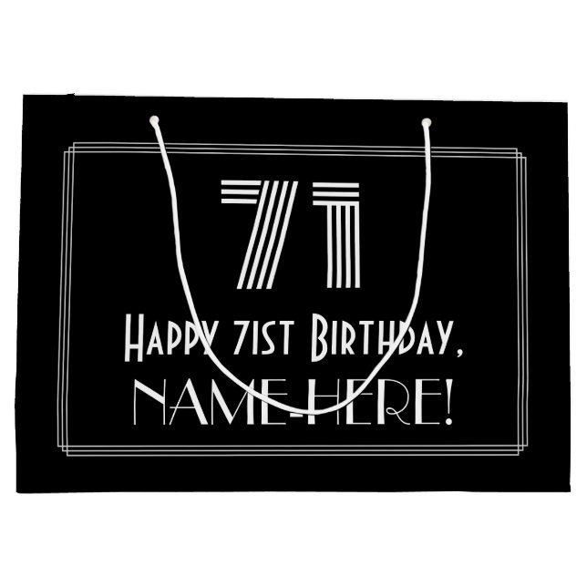 71:a födelsedagen - Art Deco Inspired Titta "71" o (Baksidan)